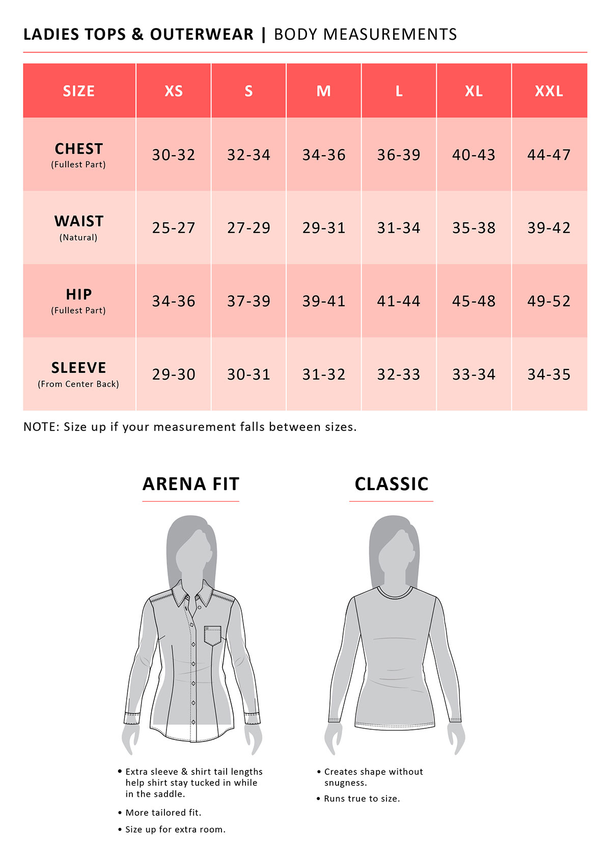 Ladies Cinch Shirt Fit Guide