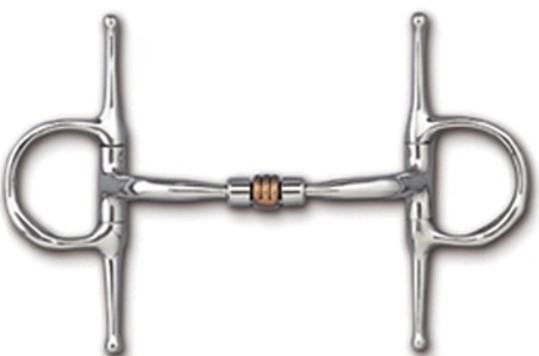Myler Full Cheek Horse English Snaffle Bit with Copper Rollers