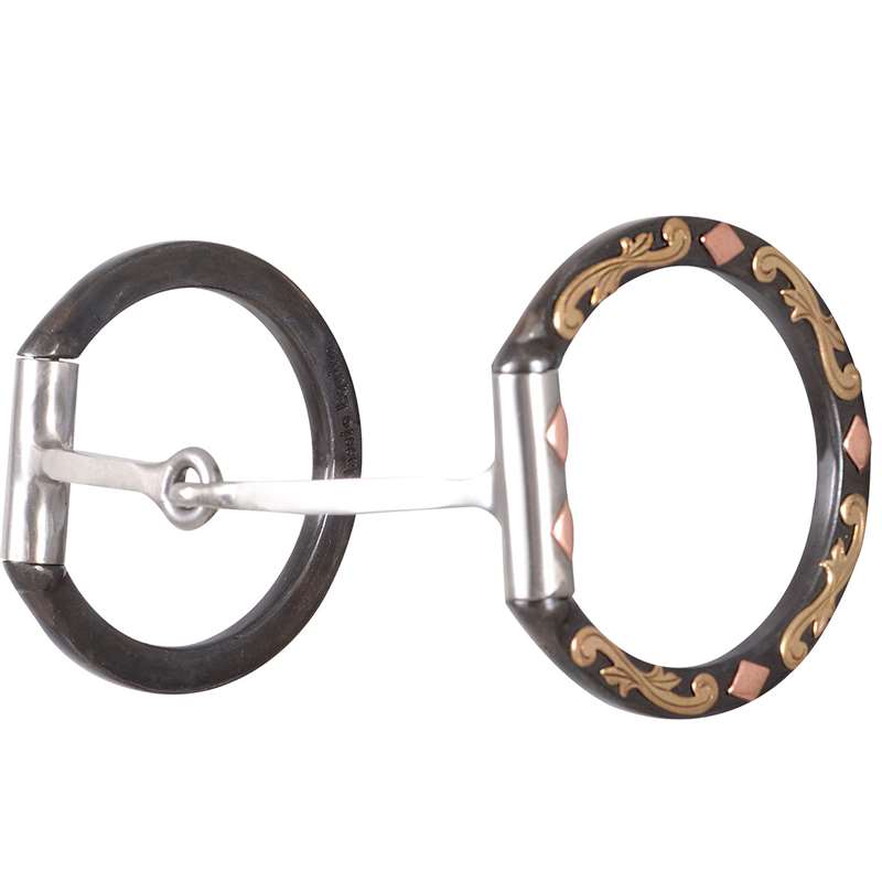 Sherry Cervi Diamond Floral Long Shank O-Ring Square Snaffle Gag Bit